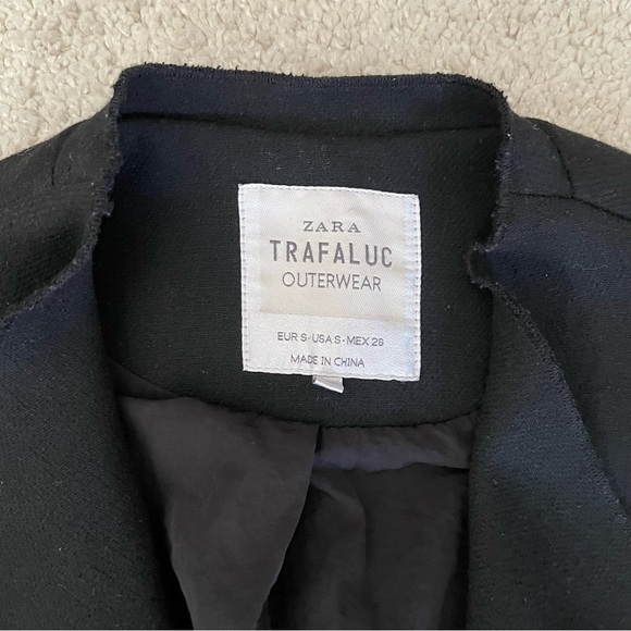 Zara Crop Blazer Jacket with Leather Detail - Small - Picture 4 of 9